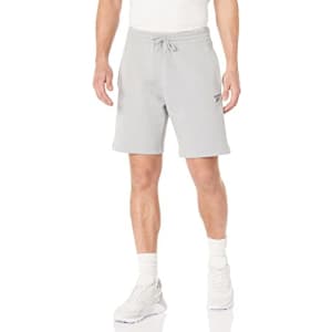 Reebok Men's Standard Shorts, Pure Grey/Black Small Logo, Large for $15