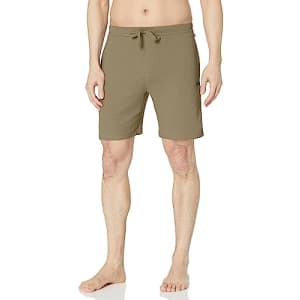 BOSS Men's Waffle Contrast Logo Lounge Shorts, Trout Green, L for $29
