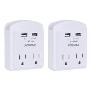 Powrui Wall Outlet Extender / Surge Protector 2-Pack for $8 Powrui Wall Outlet Extender / Surge Protector 2-Pack for $8