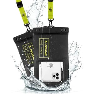 Case-Mate Pelican 2 Pack Marine - IP68 Waterproof Phone Pouch (XL Size) - Floating Waterproof Phone Case - for $22 Case-Mate Pelican 2 Pack Marine - IP68 Waterproof Phone Pouch (XL Size) - Floating Waterproof Phone Case - for $22