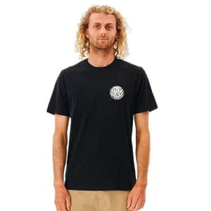 Rip Curl Men's Wettie Icon T-Shirt, Black 243 for $21