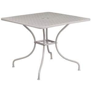 Flash Furniture Commercial Grade 35.5" Square Light Gray Indoor-Outdoor Steel Patio Table for $125 Flash Furniture Commercial Grade 35.5" Square Light Gray Indoor-Outdoor Steel Patio Table for $125