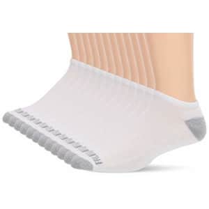 Fruit of the Loom Men's 12 Pair Pack Dual Defense Cushioned Socks, White, 6-12 for $14
