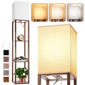 Floor Lamp with Shelves for $34