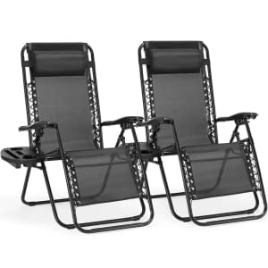 Set of 2 JHK Zero Gravity Portable Recliner Chairs for $46