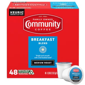 Community Coffee 48-Count Breakfast Blend K-Cup Pods for $13 via Sub & Save