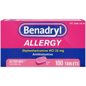 Benadryl Allergy 25mg Ultratabs 100-Count Tablets for $11 via Sub & Save
