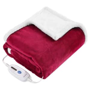 Naipo Heated Electric Reversible Sherpa Blanket for $24