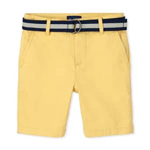 The Children's Place Boys Belted Chino Shorts, Banana Pudding, 14 for $11