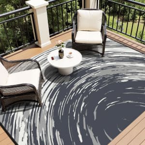 Cocoer Modern Reversible 5x8-Foot Outdoor Rug for $18
