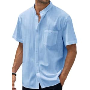 Men's Linen Summer Shirt for $8