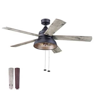 Prominence Home Brightondale, 52 Inch Industrial Style Indoor Outdoor LED Ceiling Fan with Light, for $155