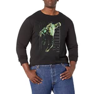 Marvel Big & Tall Hulk Glow Men's Tops Short Sleeve Tee Shirt, Black, X-Large for $7