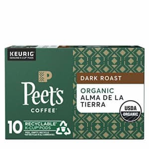 Peet's Peets Coffee Organic Alma De La Tierra K-Cup Coffee Pods for Keurig Brewers, Dark Roast, 10 Pods for $12
