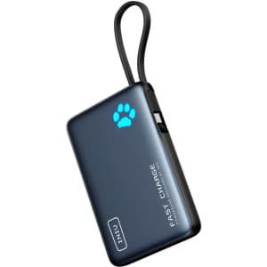INIU PowerPaw 10,00mAh 20W PD Power Bank with Built-in USB-C Cable for $25