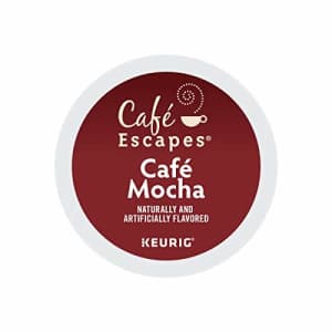 Cafe Escapes, Cafe Mocha Coffee Beverage, Single-Serve Keurig K-Cup Pods, 72 Count (3 Boxes of 24 for $18