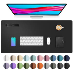 Aothia 23.6" x 13.7" Leather Desk Pad Protector for $5