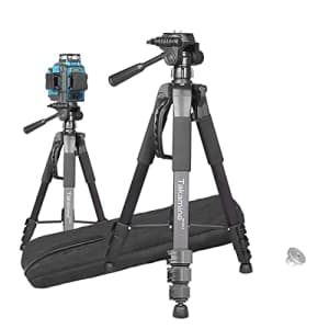 Takamine 63" Lightweight Adjustable Laser Level Aluminum Tripod with Portable Handle, Bubble Level, for $56