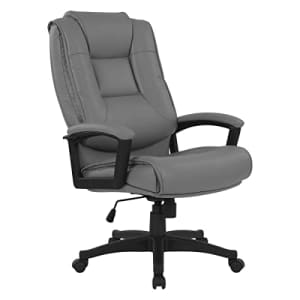 Office Star EC Series High Back Executive Bonded Leather Adjustable Office Chair with Padded Loop for $203