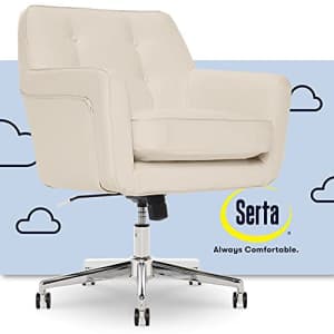Serta 47140F Chrome-Finished Stainless Steel Base, 360-Degree Mobility, Cream Bonded Leather for $257