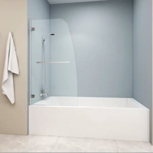 Momei 57" Frameless Folding Glass Panel for $210 Momei 57" Frameless Folding Glass Panel for $210