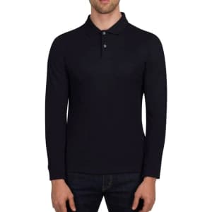 Three Sixty Six Men's Casual Long Sleeve Polo for $10