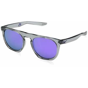 Nike EV1045-015 Flat spot M Frame Grey with Ml Violet Flash Lens Sunglasses, Wolf Grey for $80