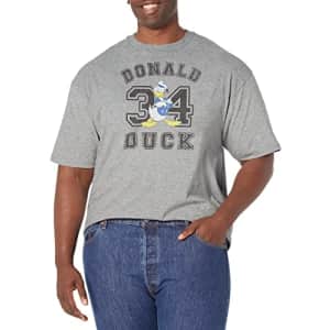 Disney Big & Tall Classic Mickey Donald Duck Collegiate Men's Tops Short Sleeve Tee Shirt, Athletic for $10