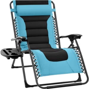 Best Choice Products Oversized Padded Zero Gravity Chair, Folding Outdoor Patio Recliner, XL Anti for $72