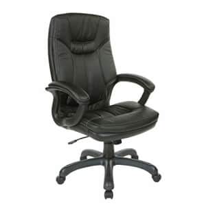 Office Star Bonded Leather Seat and High Back Executive's Chair with Padded Arms and Contrast for $207 Office Star Bonded Leather Seat and High Back Executive's Chair with Padded Arms and Contrast for $207
