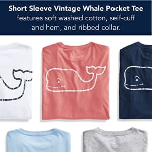 vineyard vines Men's Short Sleeve Vintage Whale Pocket T-Shirt, White Cap, XX-Large for $45