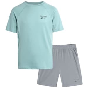 Reebok Boys' Active Shorts Set - 2 Piece Performance Short Sleeve T-Shirt and Woven Shorts - for $20 Reebok Boys' Active Shorts Set - 2 Piece Performance Short Sleeve T-Shirt and Woven Shorts - for $20