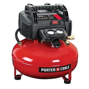 PORTER-CABLE Air Compressor, 6-Gallon, Pancake, Oil-Free (C2002-ECOM) for $156