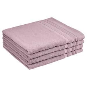 AmazonBasics Cosmetic Friendly Bath Towel 4-Pack, Lavender Bloom for $23