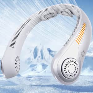 Portable Rechargeable Neck Fan with Neck Brace for $11