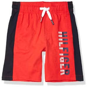 Tommy Hilfiger Kids Boys' Logo Drawstring Pull-On Short, High Risk red, 2T for $19