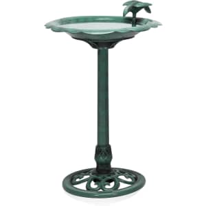 Alpine Corporation 31" Antique Flower Birdbath for $17