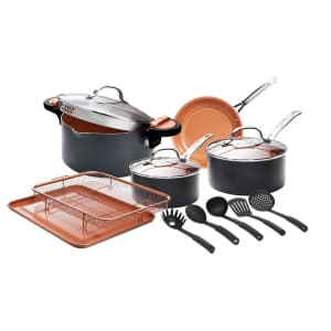Gotham Steel 14-Piece Aluminum Ti-Ceramic Nonstick Cookware Set for $60 Gotham Steel 14-Piece Aluminum Ti-Ceramic Nonstick Cookware Set for $60