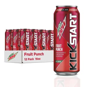 Mountain Dew Kickstart Fruit Punch 16-oz. Can 12-Pack for $11 via Sub & Save