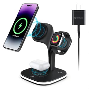 Greenlemon Magnetic 3-in-1 Wireless Charging Station for $16