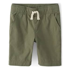 The Children's Place Boys' Pull on Jogger Shorts, Olive, 14 for $11