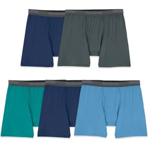 Fruit of the Loom Men's Micro-Stretch Boxer Briefs 5-Pack for $11
