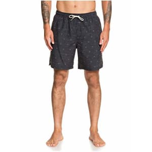 Quiksilver Waterman Men's Airbourne Fishes Volley 18 Swim Trunk Boardshorts, Black, XX-Large for $27