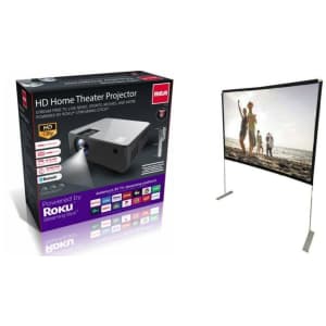 RCA 720p Roku Smart Home Theater Projector w/ 100" Stand Screen for $125 RCA 720p Roku Smart Home Theater Projector w/ 100" Stand Screen for $125