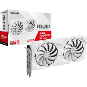 ASRock AMD Radeon RX 6600 Challenger White 8GB GDDR6 Graphics Card 0dB Silent Cooling 128-bit 7680 for $210