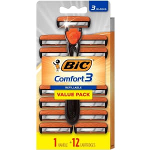 Bic Men's Comfort 3 Hybrid 3-Blade Disposable Razor w/ 12 Cartridges for $7.59 via Sub & Save