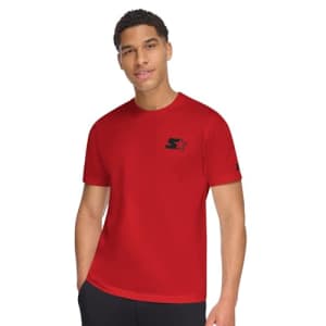 Starter Men's Soft Embriodered T-Shirt, Red for $13