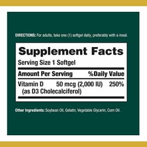 Nature's Bounty Vitamin D3, Immune and Bone Support, Vitamin Supplement, 2000IU, 240 Rapid Release for $15