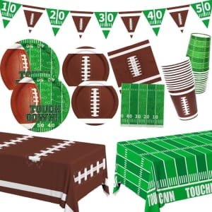 GatherFun 24-Person Football Party Supply Kit for $26