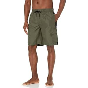 Southpole Men's Standard Swim Trunks, Olive, Large for $12